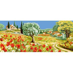 Canevas Rafael Angelot Coquelicots et oliviers