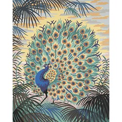 Canevas Luc Création Paon aux plumes royales