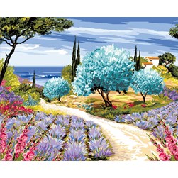 Canevas Luc Création La route au cœur des lavandins