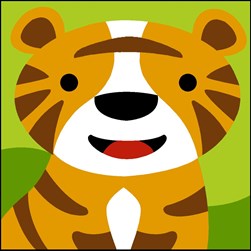 kit Canevas - Gros trous SEG Petit tigre souriant