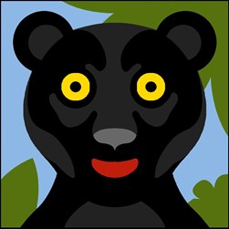 kit Canevas - Gros trous SEG Petite panthère noire souriante