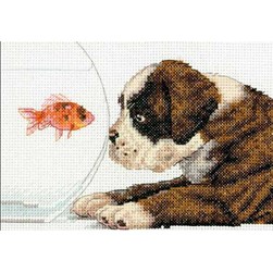 kit Point de croix Dimensions Le poisson rouge et le boxer