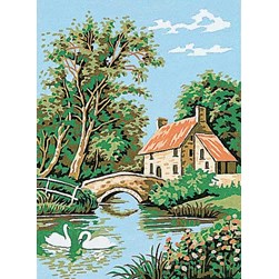 Canevas Margot Le hameau paisible