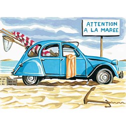 Canevas Margot Une 2 Cv à la plage