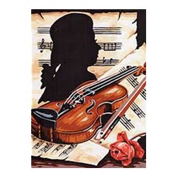 Canevas Margot Le violon joue Mozart