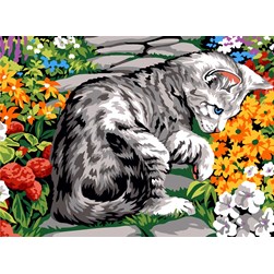 Canevas Margot La fouille du chat