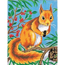 kit Canevas - Petits trous Margot Ecureuil et pomme de pin