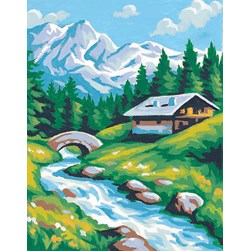 kit Canevas - Petits trous Margot L'eau vive près du chalet