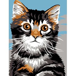 kit Canevas - Petits trous Margot Chat aux 3 couleurs