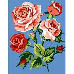 kit Canevas - Petits trous Margot Branche aux roses