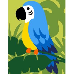 kit Canevas - Petits trous Margot Bébé perroquet bleu