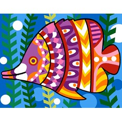 kit Canevas - Petits trous Margot Poisson multicolore