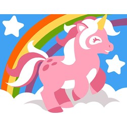 kit Canevas - Petits trous Margot L'arc en ciel de la licorne