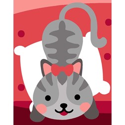 kit Canevas - Petits trous Margot Chatte sur le sofa