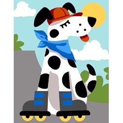 kit Canevas - Petits trous Margot Dalmatien en rollers