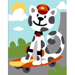 kit Canevas - Petits trous Margot Chat sur le skate