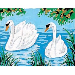 kit Canevas - Petits trous Margot Les cygnes sur l'eau