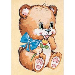 kit Canevas - Petits trous Margot Ourson mignon