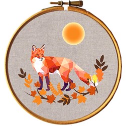 Kit broderie Traditionnelle Princesse Renard sous le soleil d'automne