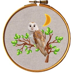 Kit broderie Traditionnelle Princesse Une chouette au soleil