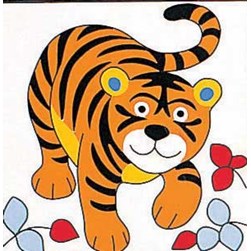 kit Canevas - Petits trous SEG Tigre joyeux