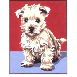 kit Canevas - Petits trous SEG Coquin petit terrier blanc