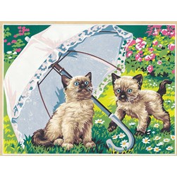 Canevas SEG Chatons se protégeant du soleil