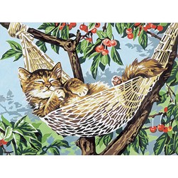 Canevas SEG Chaton sur le hamac