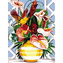 Canevas SEG Un pot de fleurs d'exotisme