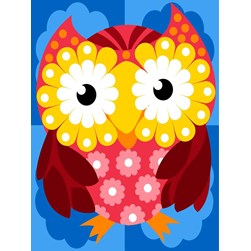 Canevas SEG Une chouette aux couleurs vives