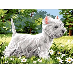 Canevas SEG Westie dans le pré