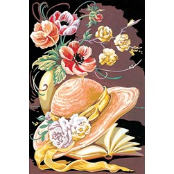 Canevas SEG Le chapeau et le livre fleuris