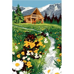 Canevas SEG Le chalet et son torrent