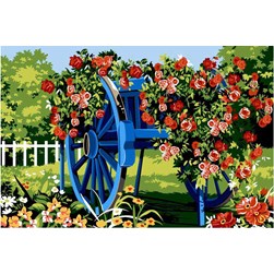 Canevas SEG La charrue bleue aux roses