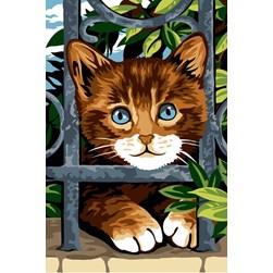 Canevas SEG Chaton à la grille du parc