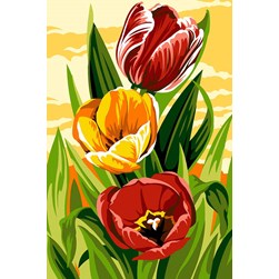 Canevas SEG Tulipes en jaune et rouge