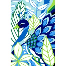 Canevas SEG Paon bleu coloré