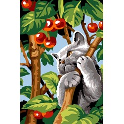 Canevas SEG Le chaton dans le cerisier
