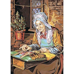 Canevas SEG Dentellière d'antan