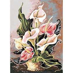 Canevas SEG Superbes arums roses