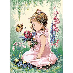 Canevas SEG Petite fille de la forêt et papillon