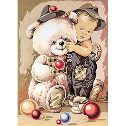 Canevas SEG L'enfant et son doudou jongleur