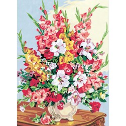 Canevas SEG Bouquet rougeâtre de glaïeuls