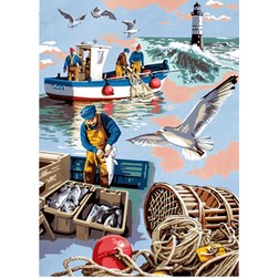 Canevas SEG Pêcheur et mouettes