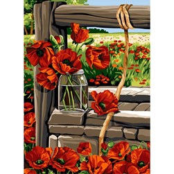 Canevas SEG Le vieux puit aux coquelicots