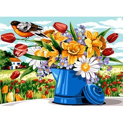 Canevas SEG Fleurs baignant dans l'arrosires