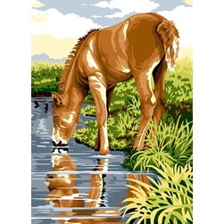 Canevas SEG L'abreuvage du poulain