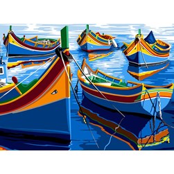 Canevas SEG Barques maltaises multicolores