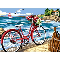 Canevas SEG La bicyclette rouge de la plage