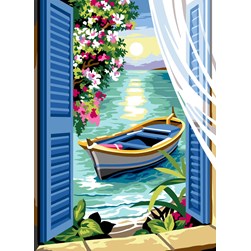 Canevas SEG Une barque au paradis